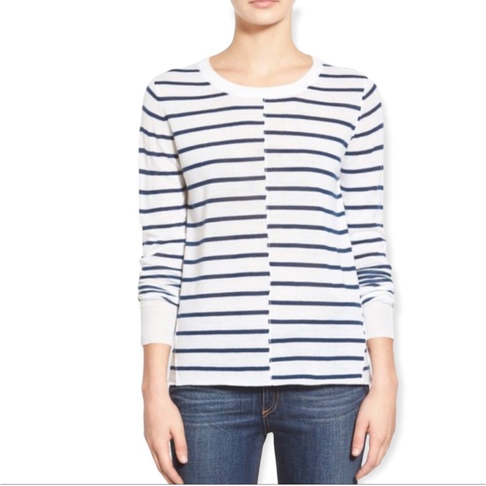 PAIGE Demin Allie Stripe Sweater Pullover Size M